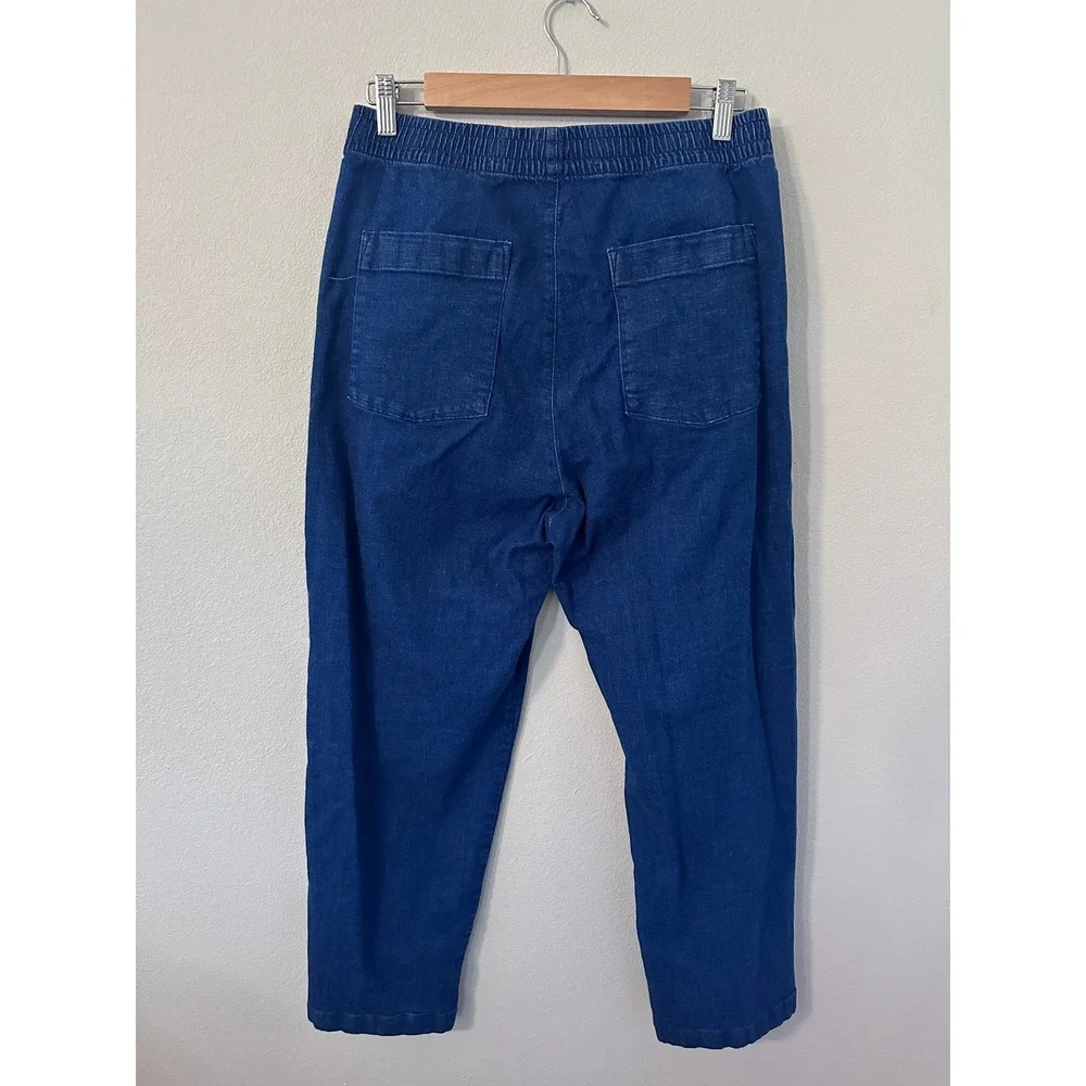 Uniqlo Denim Jogger Pants M Blue Elastic Waist Tapered baggy wide leg jeans